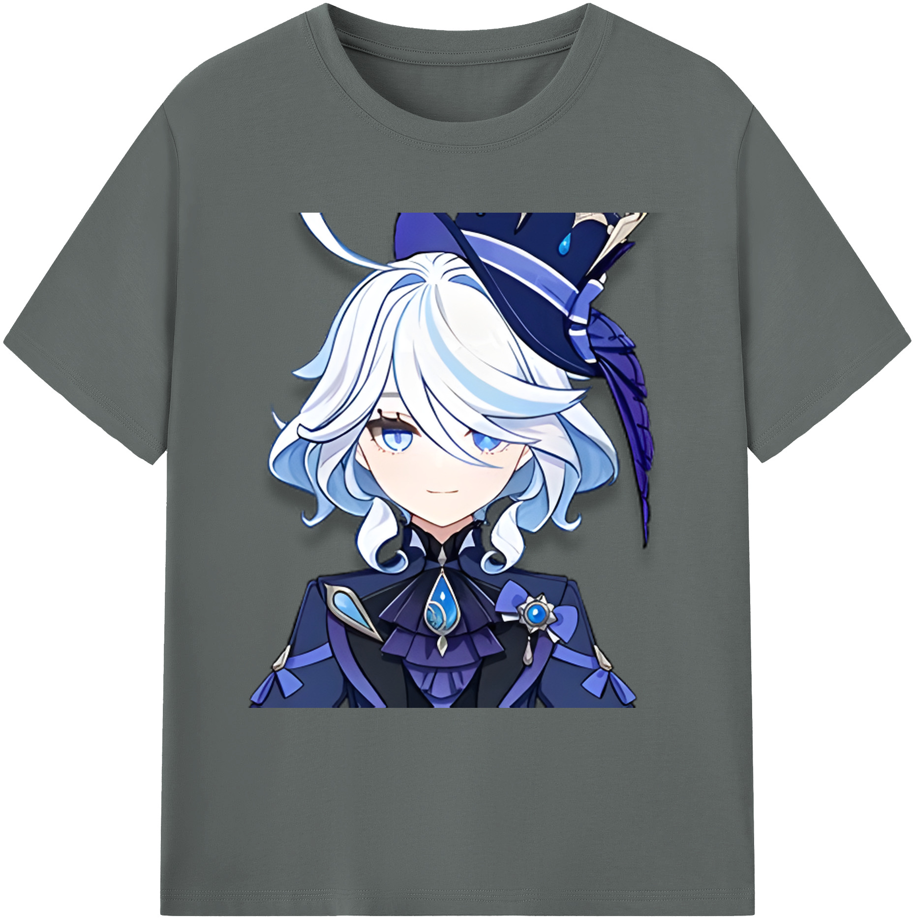 げんし神 フリーナ genshin Furina 綿100％ メンズ半袖Tシャツ｜肌触りやわらか＆通気性